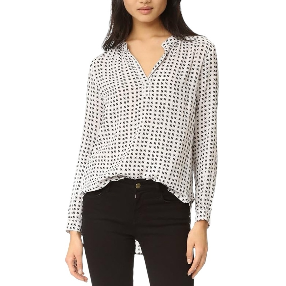 Velvet by Graham & Spencer JENA Henley hi-lo hem top Sz M excellent condition